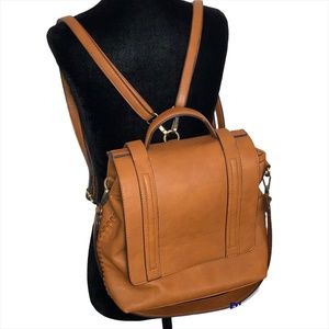 ANTIK KRAFT Convertible Faux Vegan Leather Messenger Bag Backpack